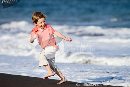 Image of Kid Runs On The Beach