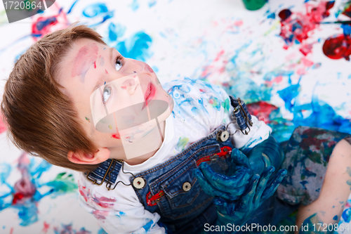 Image of Boy painting