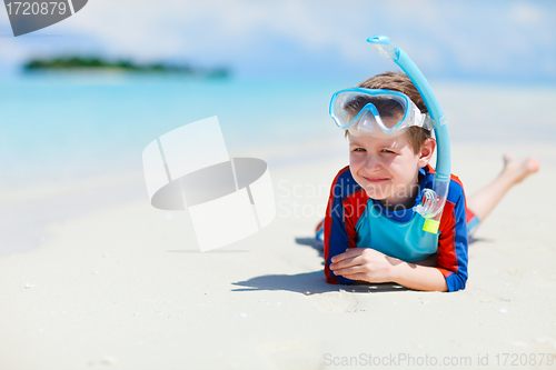 Image of Cute boy at beach