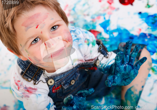 Image of Boy painting
