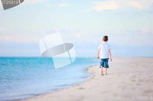 Image of Little boy at beach