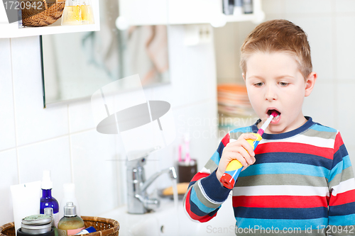 Image of Boy in bathroom