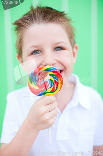 Image of Boy with lollipop