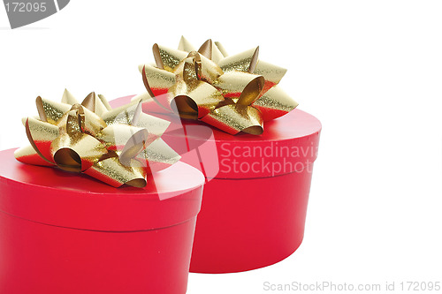 Image of two red gift boxes