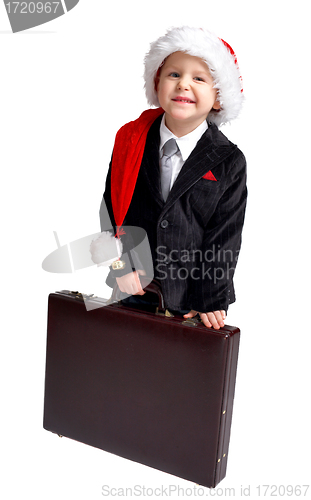 Image of Young businessman ready for Christmas.