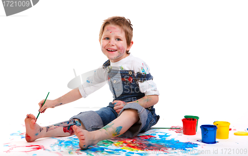 Image of Boy painting