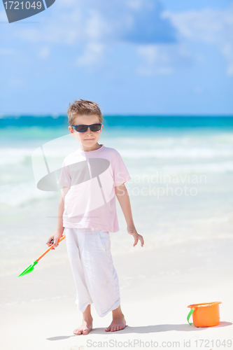 Image of Little boy at beach