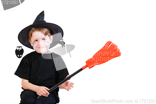 Image of Halloween studio portrait of cute boy