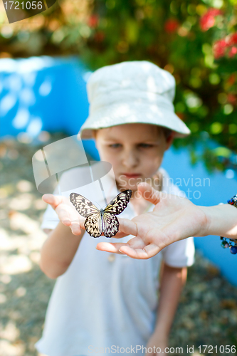 Image of Kid with butterfly