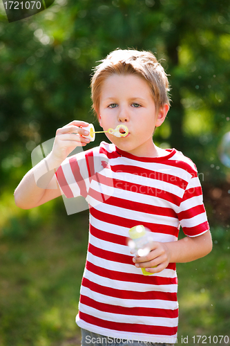 Image of Blowing soap bubbles