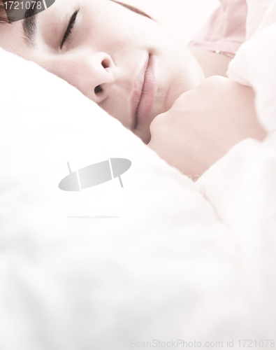 Image of Beautiful young woman sleeping.