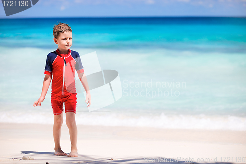Image of Little boy at beach