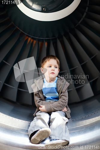 Image of Boy inside turbine