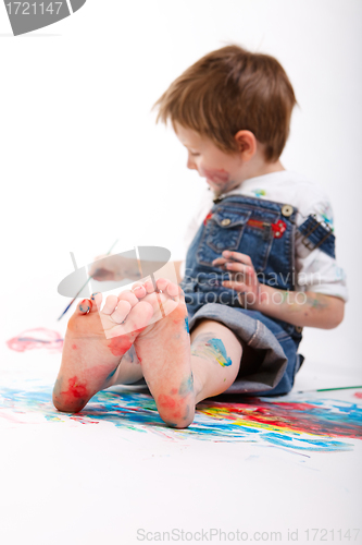 Image of Boy painting