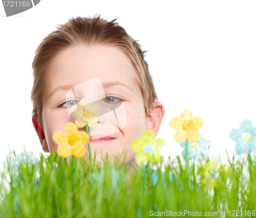 Image of Spring portrait of cute boy