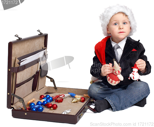Image of Young businessman ready for Christmas