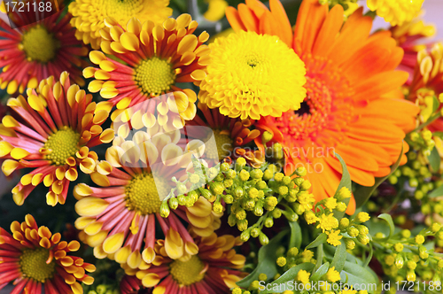 Image of a bouquet of summer flowers, close-up 