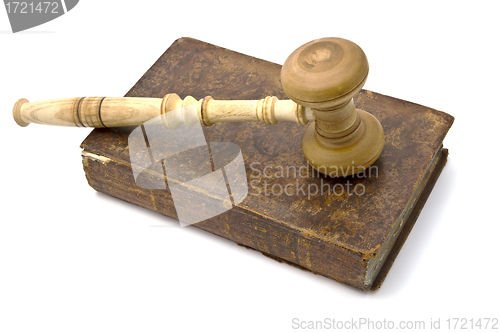 Image of Old book and gavel