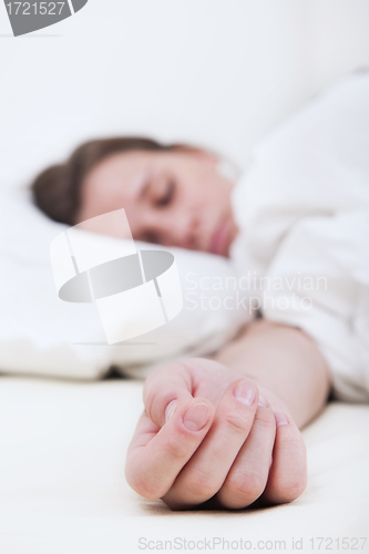 Image of Hand of a sleeping woman