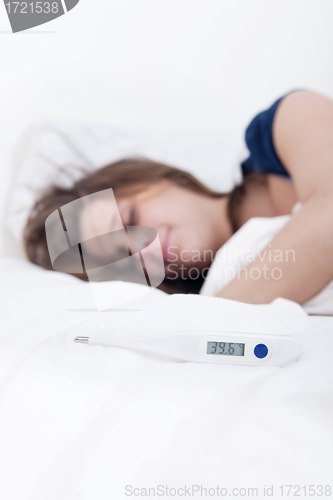Image of Woman with temperature