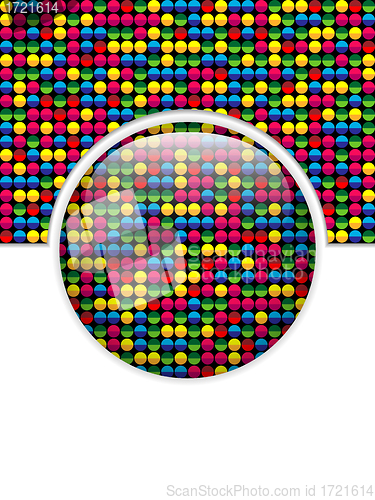 Image of Glass Circle Button Colorful Dots