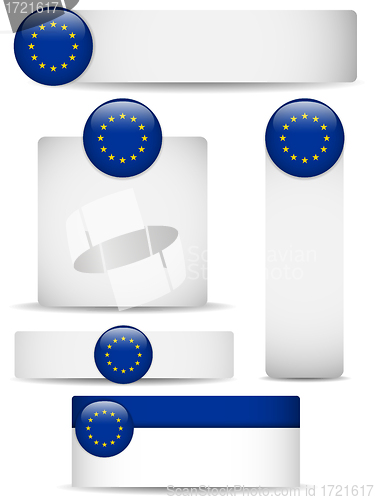 Image of Europe Country Set of Banners