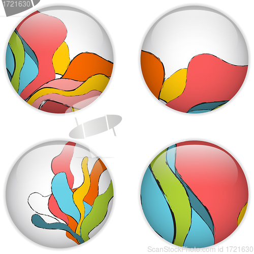 Image of Glass Circle with Colorful Waves