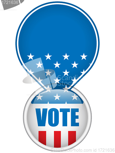Image of United States Election Vote Button.