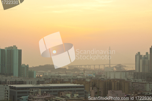 Image of Sunset in downtown of Hong Kong