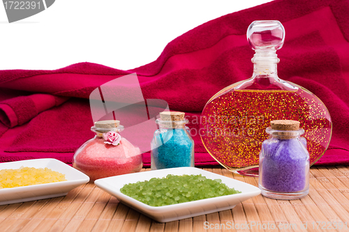 Image of Bath salt and essential oil.