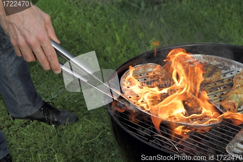 Image of Meat burning on BBQ