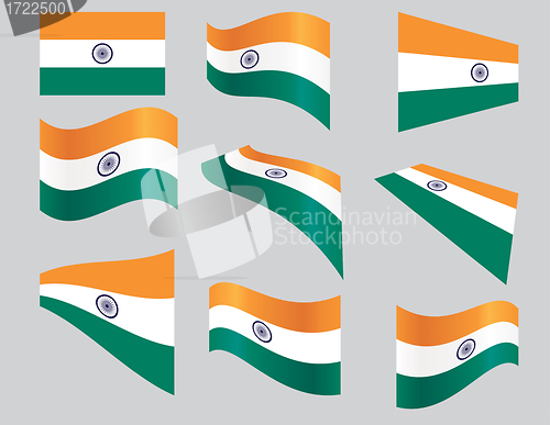 Image of set of Indian flags