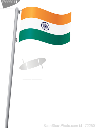 Image of Indian flag on flagstaff 