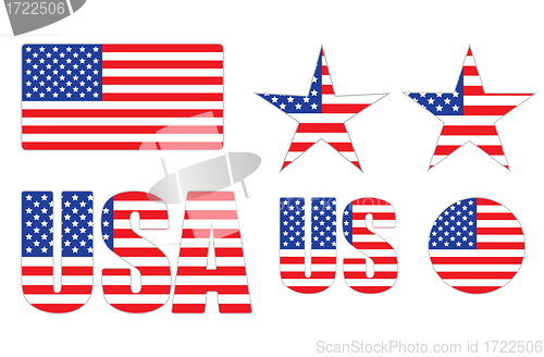 Image of badges made of United States flag