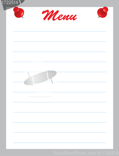 Image of blank menu 