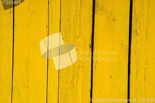 Image of Wall made of yellow wooden planks. 