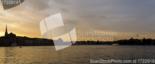 Image of Stockholm cityscape at sunset