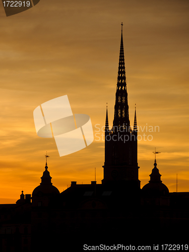 Image of Stockholm cityscape at sunset