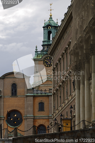 Image of Stockholm Royal Palace (Kungliga slottet) and cathedral (Storkyrka)