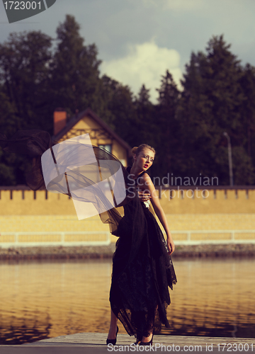 Image of beautiful girl with creative make-up mask