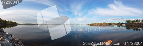 Image of Panorama over a Blue Lake and Sky