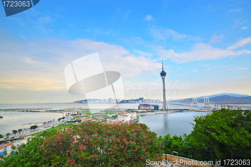 Image of Macau Tower Convention and Sai Van bridge 