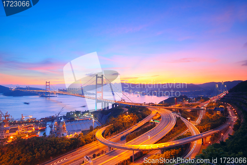 Image of Sunset at Tsing Ma Bridge 
