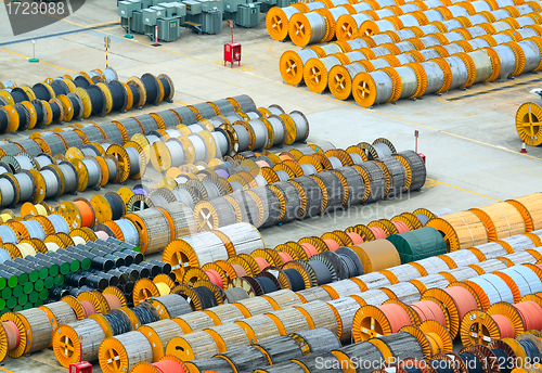 Image of cable roll and transformer on the floor 