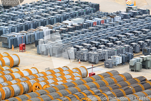 Image of cable roll and transformer on the floor 