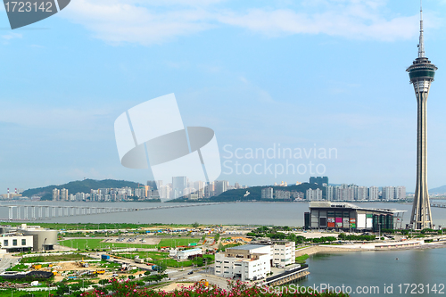 Image of Macau Tower Convention and Sai Van bridge 