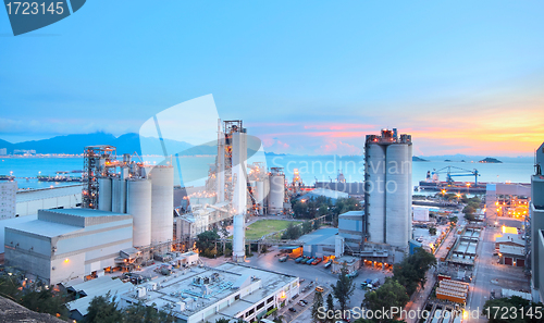 Image of Cement Plant,Concrete or cement factory, heavy industry or const