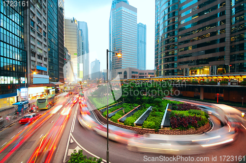 Image of traffic city dusk