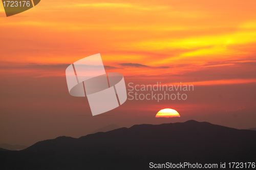 Image of sunset in the mountain