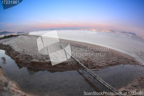 Image of Tropical sunset on the beach.